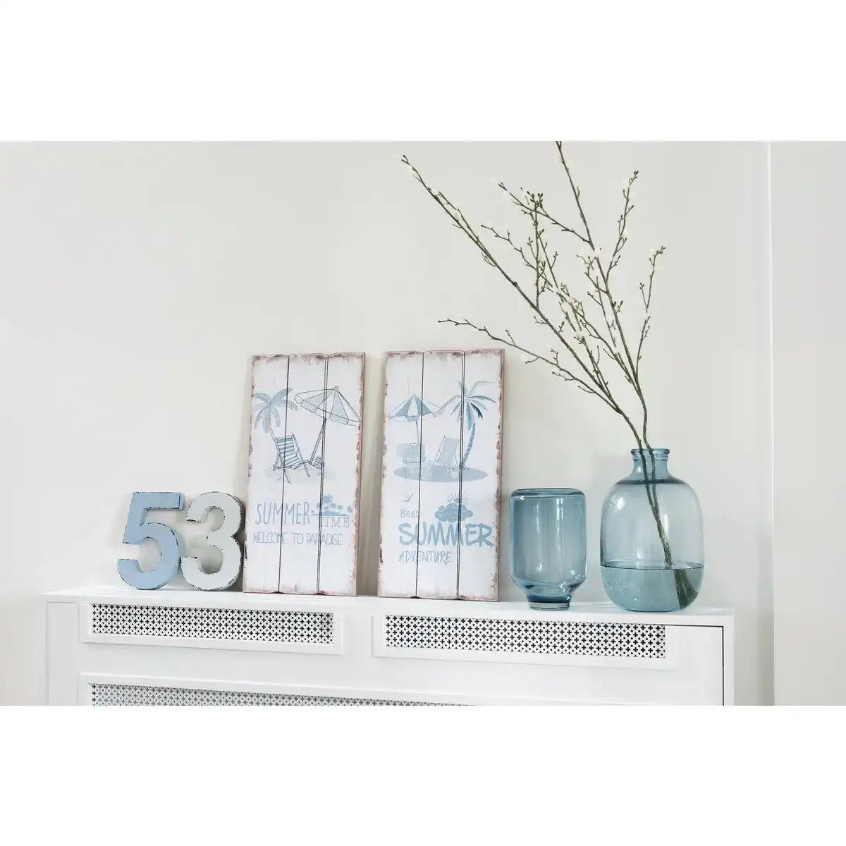 J-Line Vase Nora On Foot Rundes Glas Hellblau Klein - 27,00 cm hoch - HomeDesign Knaus