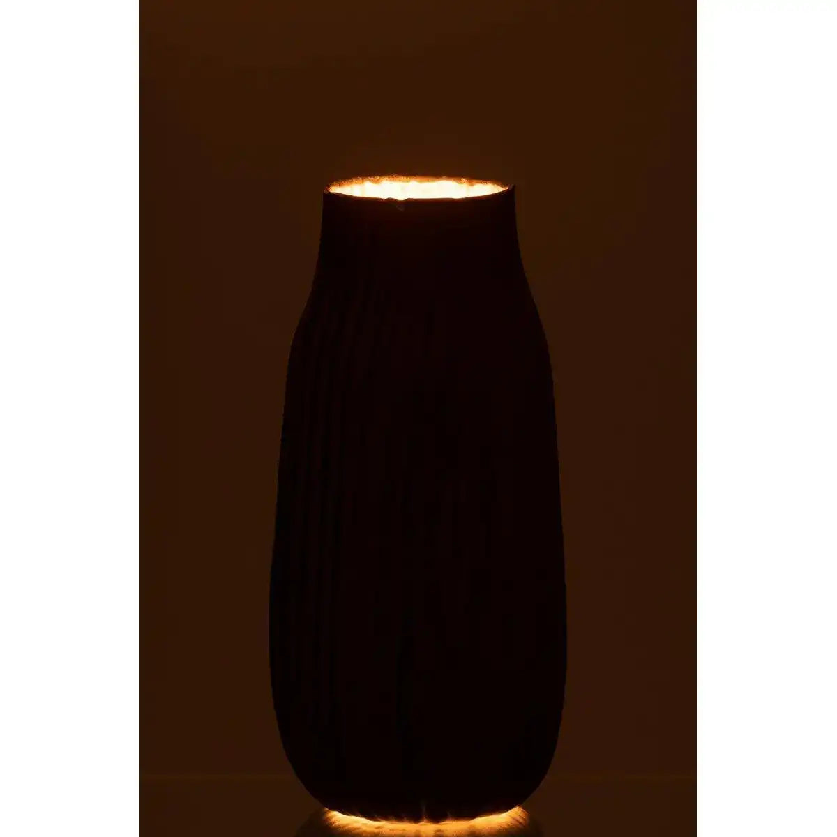 J-Line Vase Notches - Glas - Schwarz/Gold - klein - HomeDesign Knaus