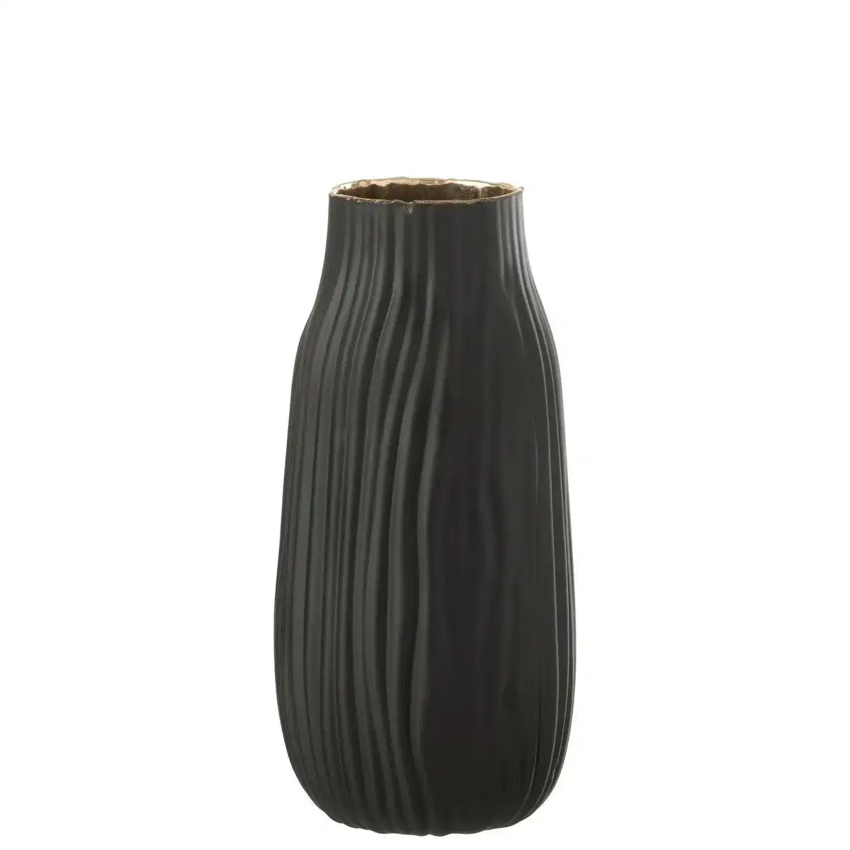 J-Line Vase Notches - Glas - Schwarz/Gold - klein - HomeDesign Knaus