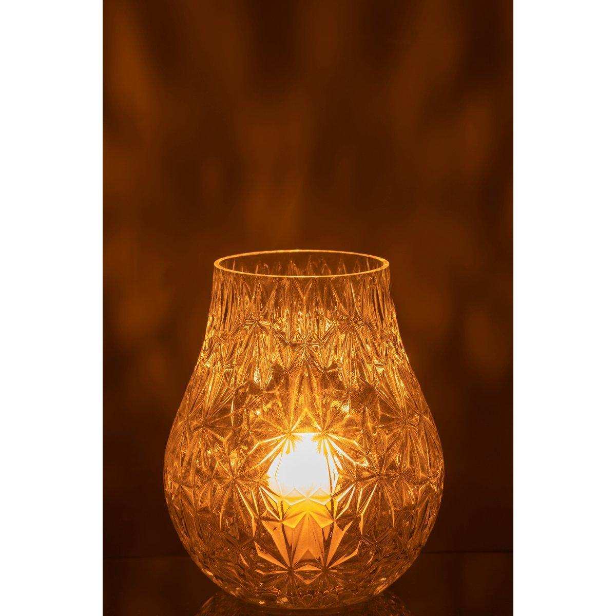J-Line Vase Nox Cut - Glas - transparent - klein - HomeDesign Knaus