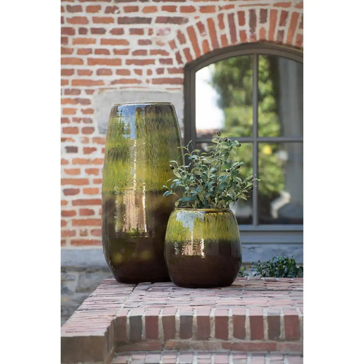 J-Line Vase Olive – Keramik – Grün – groß - HomeDesign Knaus