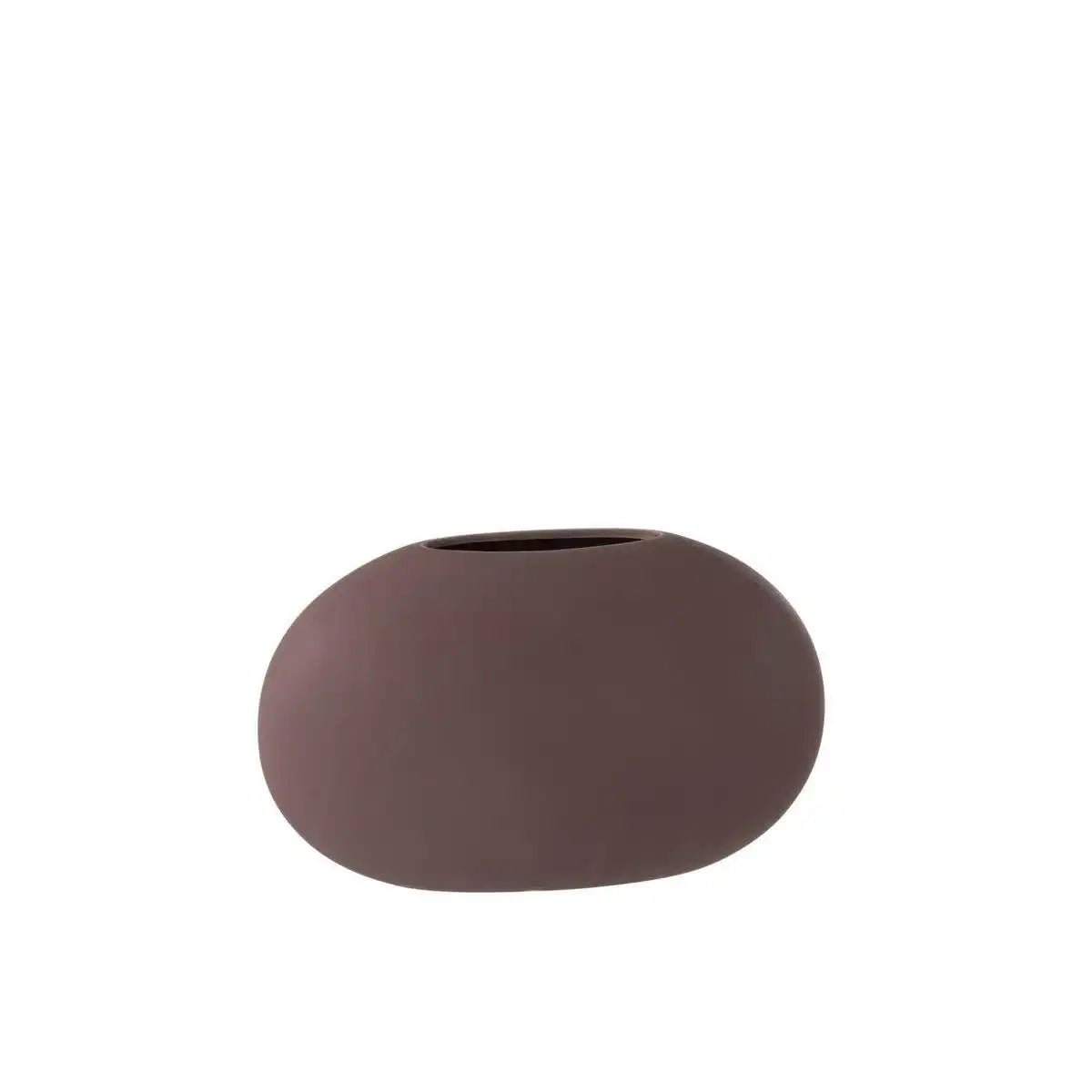 J-Line Vase Oval Flat - Keramik - Dunkelviolett - 17,50 cm hoch - HomeDesign Knaus