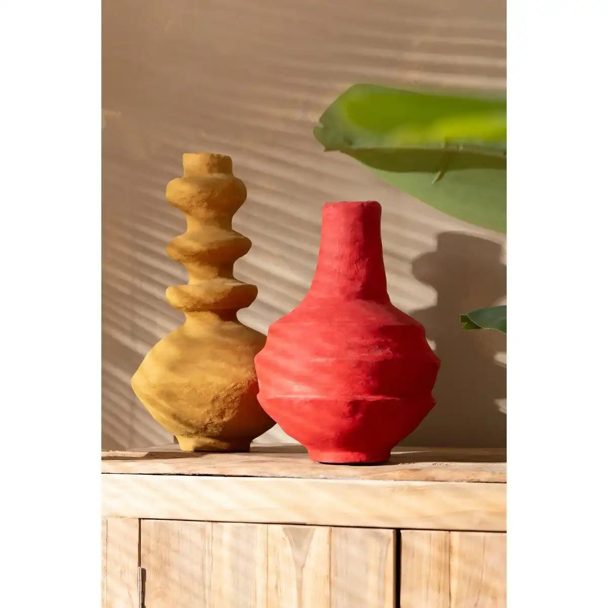 J-Line Vase Pot Triple - Pappmaché - Gelb - HomeDesign Knaus