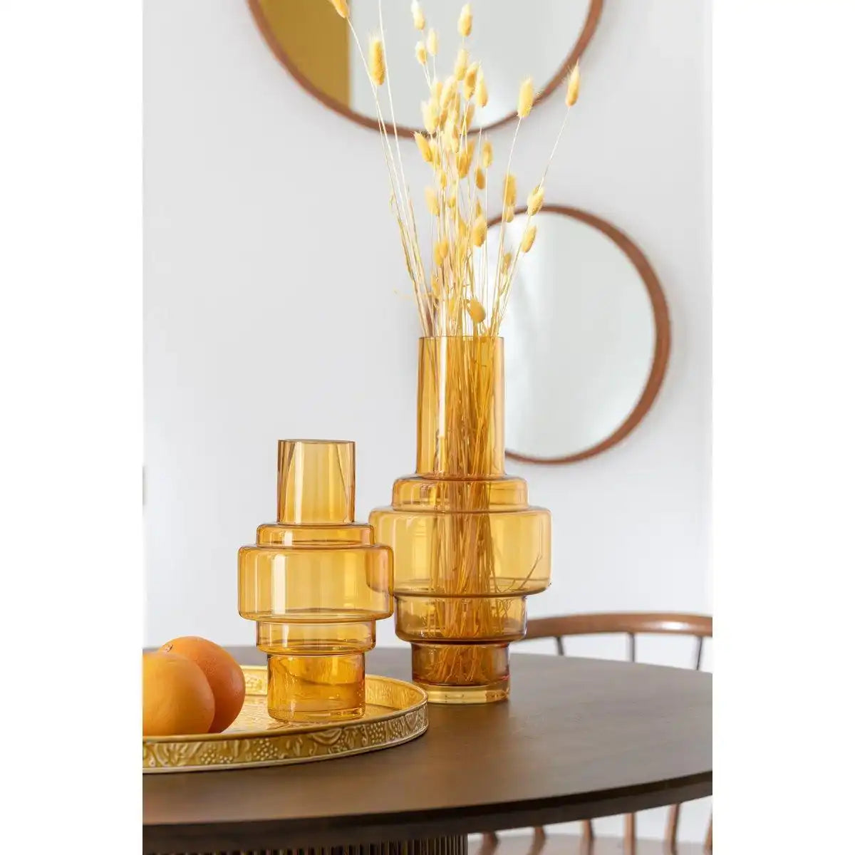 J-Line Vase Rino - Glas - Ocker - groß - HomeDesign Knaus