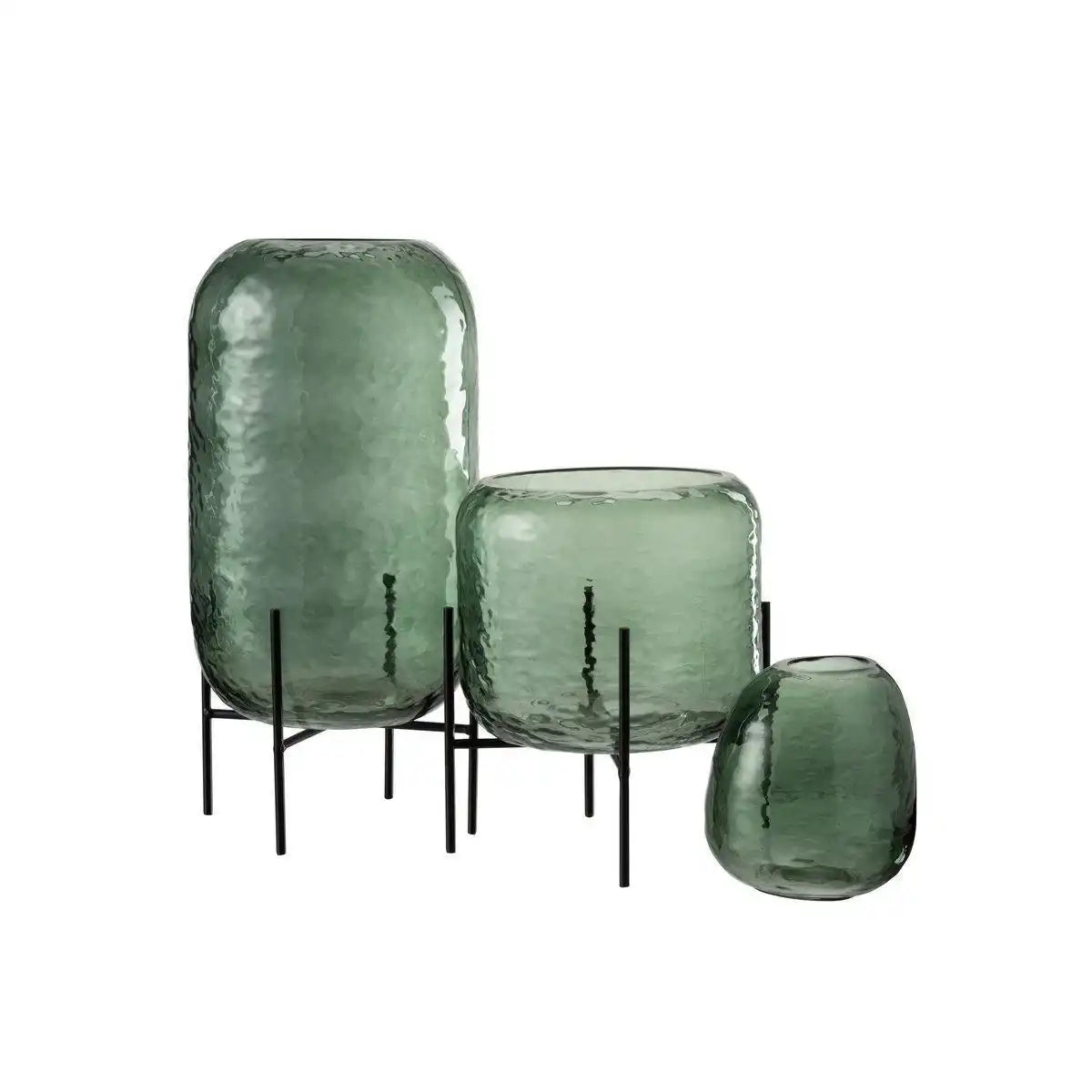 J-Line Vase Round Uneven - Glas - Grün - Groß - HomeDesign Knaus