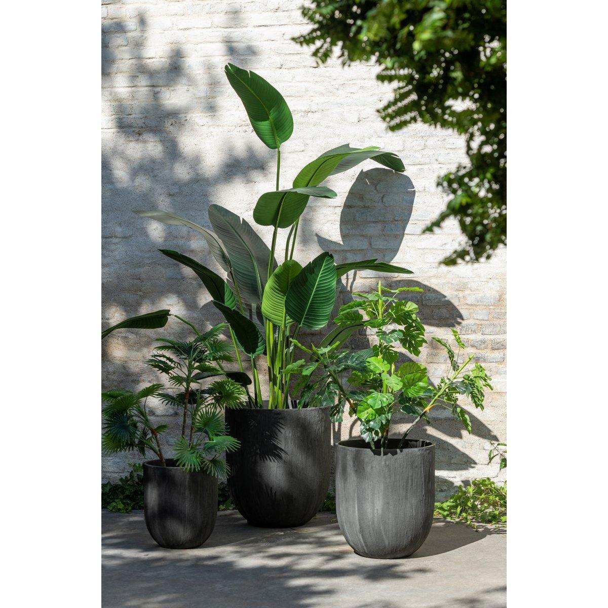 J-Line Vase Rund - Keramik - Schwarz - Ø 55,00 cm - - HomeDesign Knaus