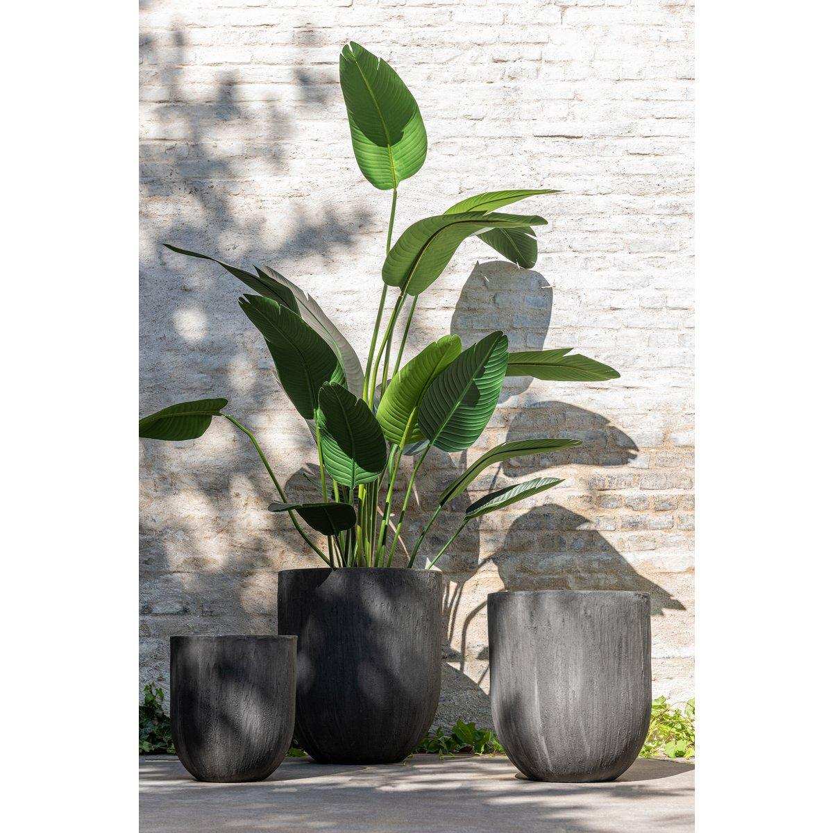 J-Line Vase Rund - Keramik - Schwarz - Ø 55,00 cm - - HomeDesign Knaus