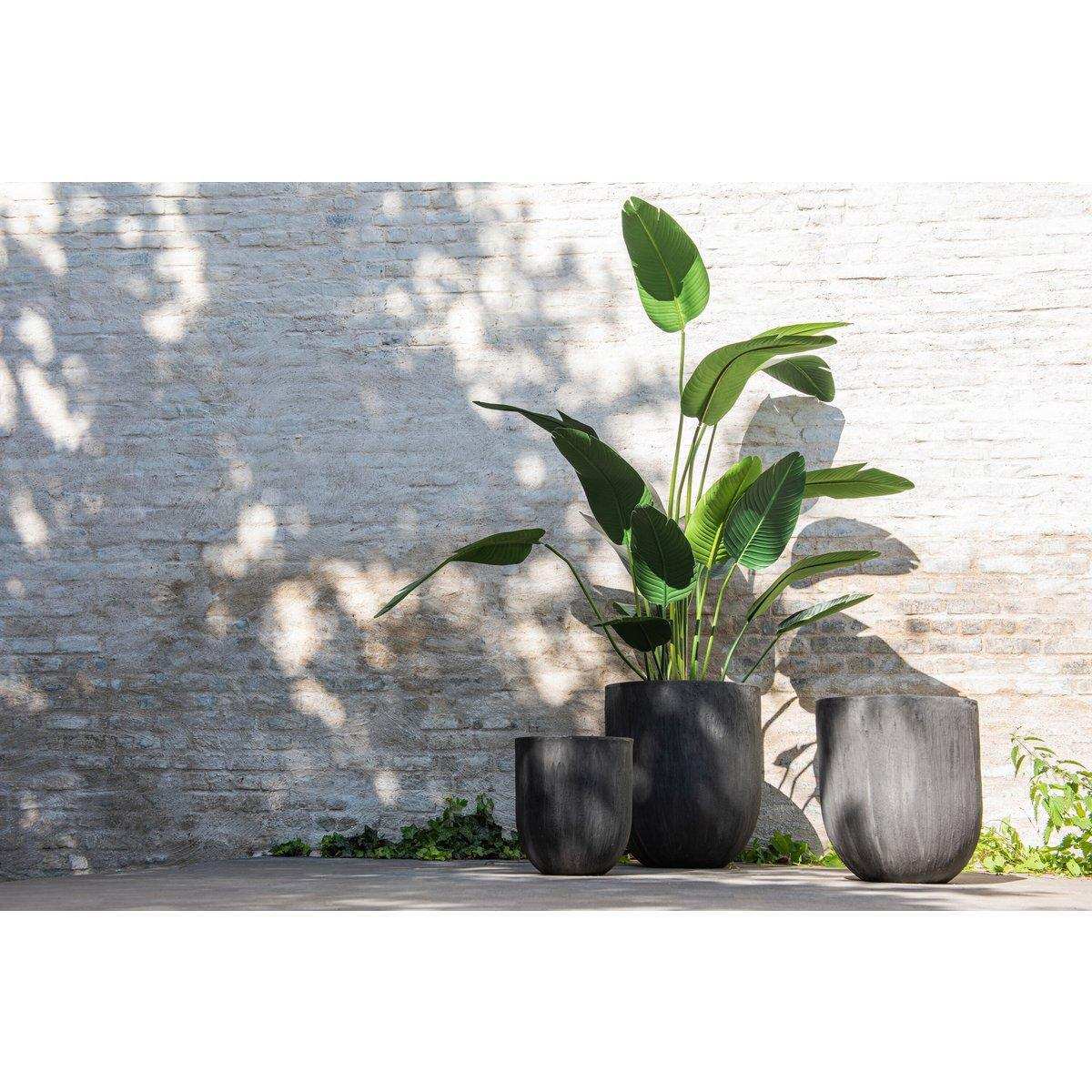 J-Line Vase Rund - Keramik - Schwarz - Ø 55,00 cm - - HomeDesign Knaus