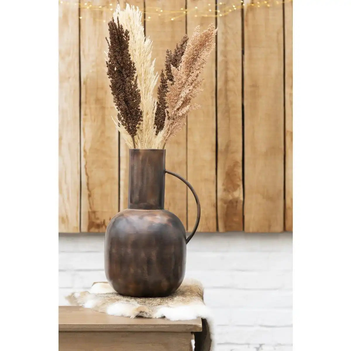 J-Line Vase Sparta – Blumenvase – Eisen – Bronze – groß – 36 cm - HomeDesign Knaus