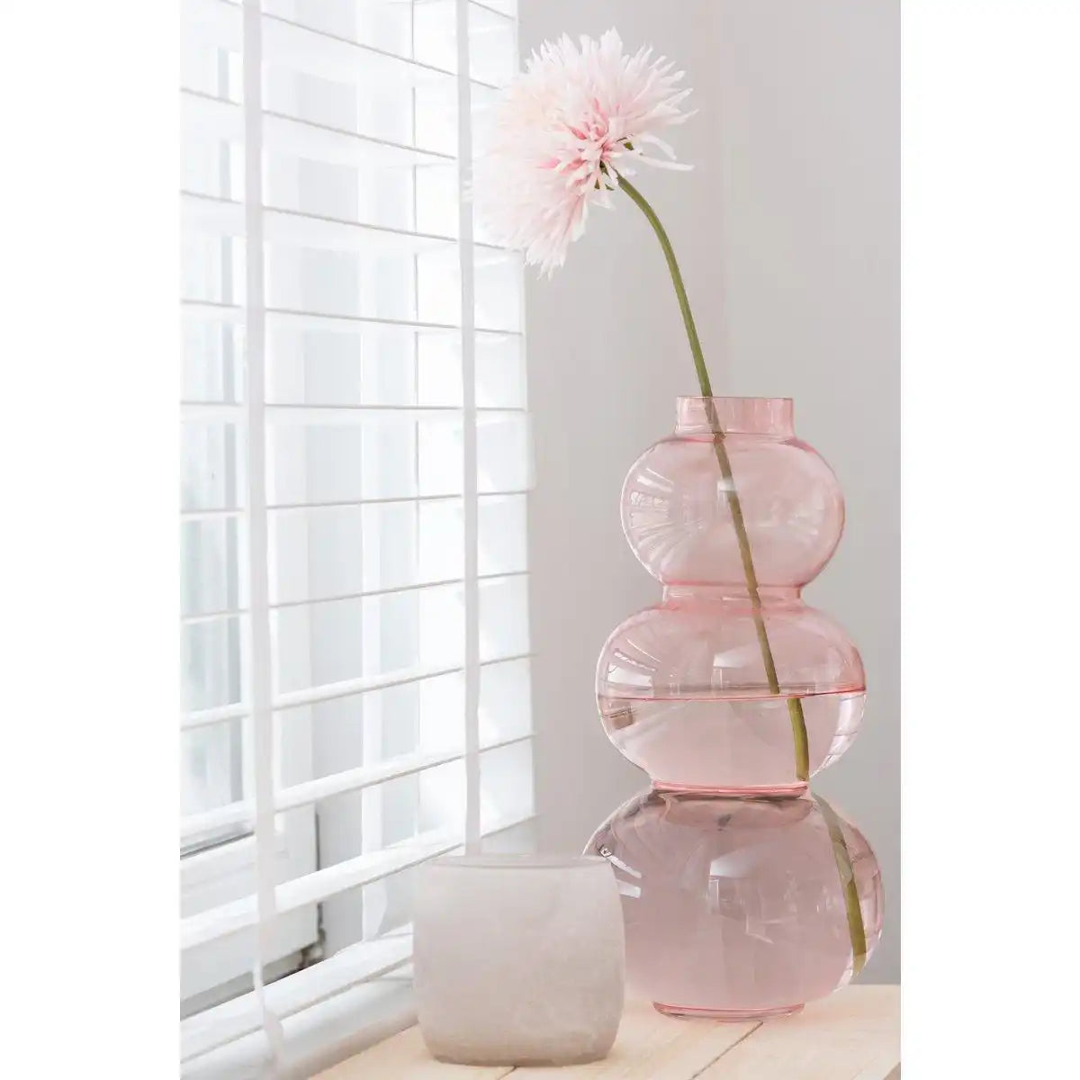 J-Line Vase Sphere - Glas - rosa - groß - 36,00 cm hoch - HomeDesign Knaus