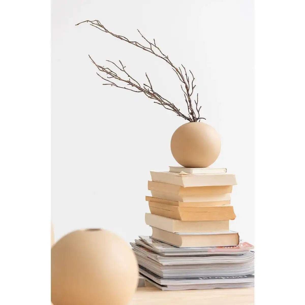 J-Line Vase Sphere - Keramik - Beige - mittel - 18,00 cm hoch - HomeDesign Knaus