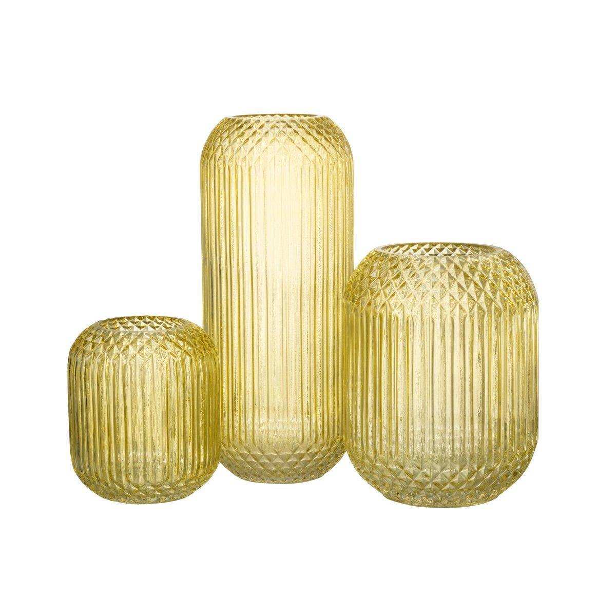 J-Line Vase Straight Cut - Glas - Gelb - Groß - HomeDesign Knaus