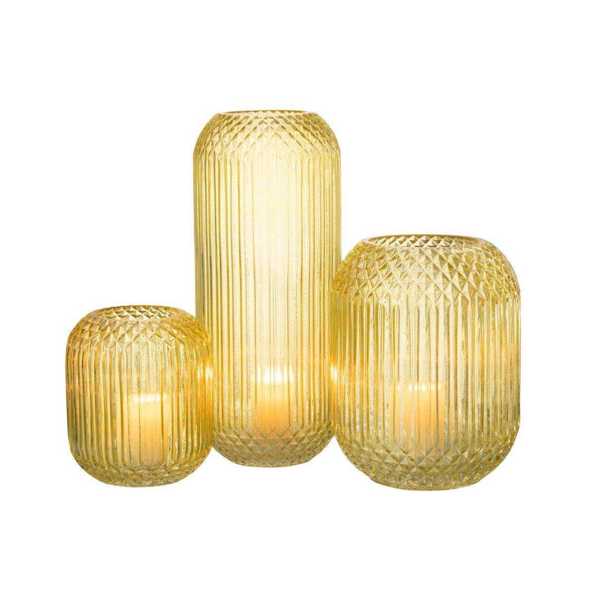 J-Line Vase Straight Cut - Glas - Gelb - Groß - HomeDesign Knaus