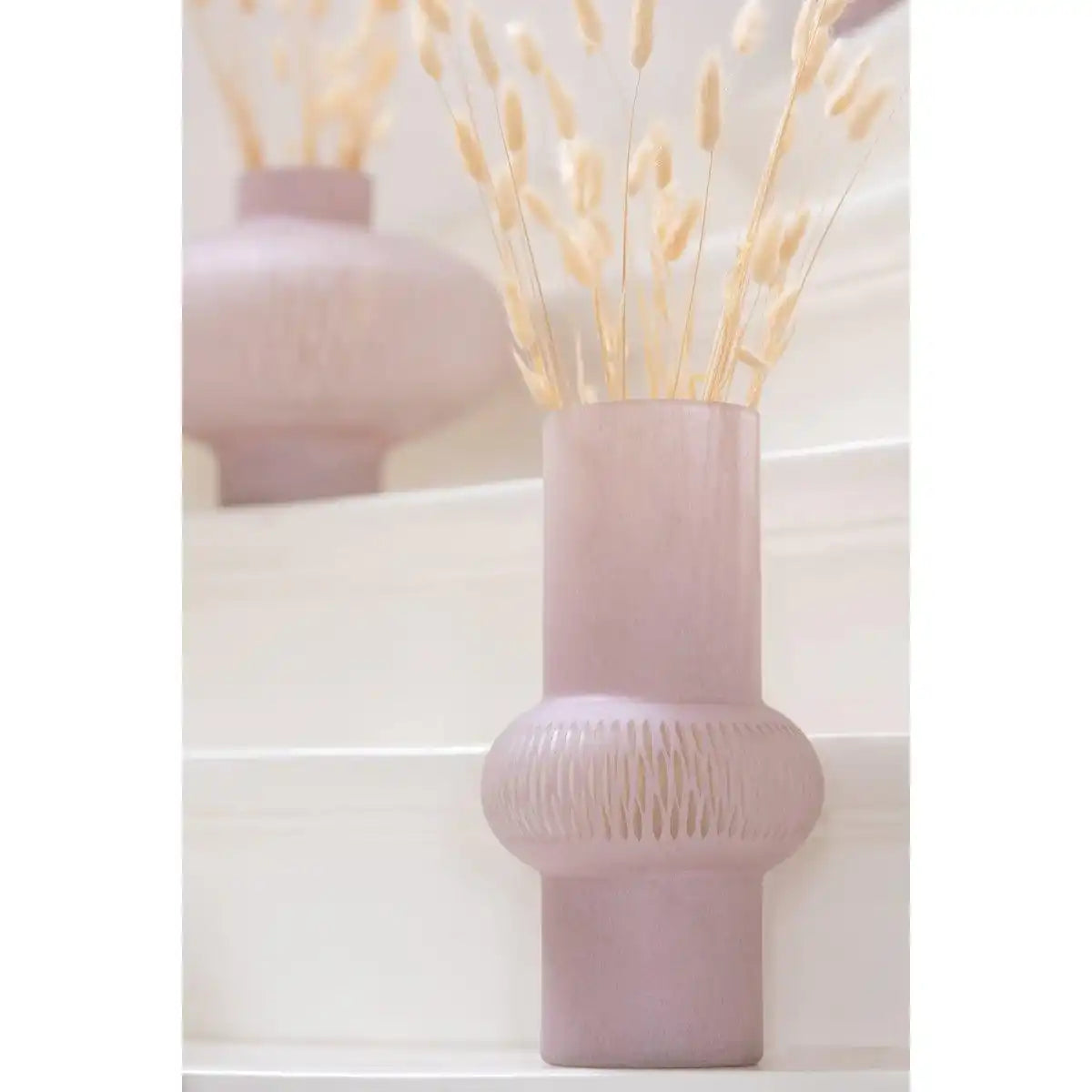 J-Line Vase Stripe Ball - Glas - hellrosa - klein - HomeDesign Knaus