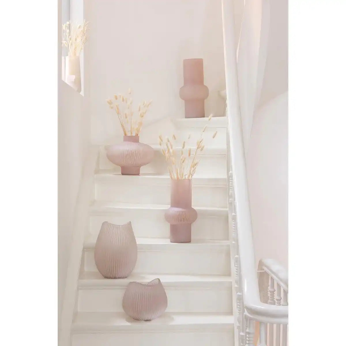 J-Line Vase Stripe Ball - Glas - hellrosa - klein - HomeDesign Knaus
