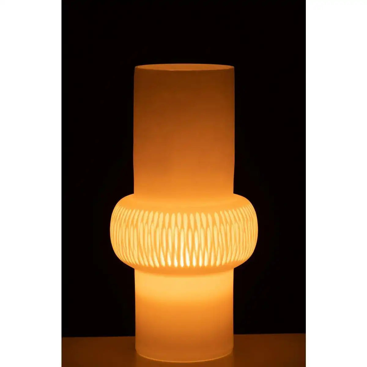 J-Line Vase Stripe Ball - Glas - Weiß - Groß - HomeDesign Knaus