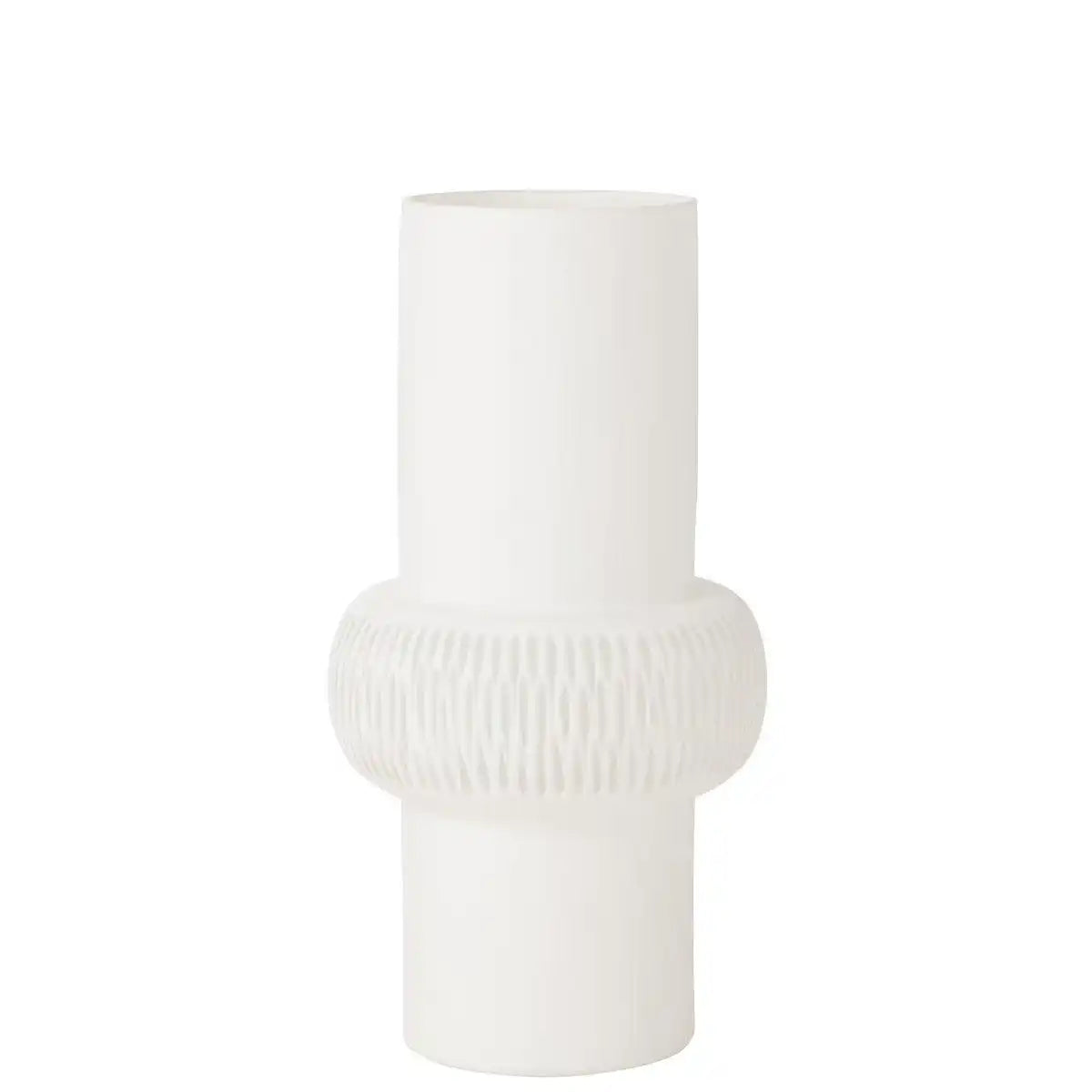 J-Line Vase Stripe Ball - Glas - Weiß - Groß - HomeDesign Knaus