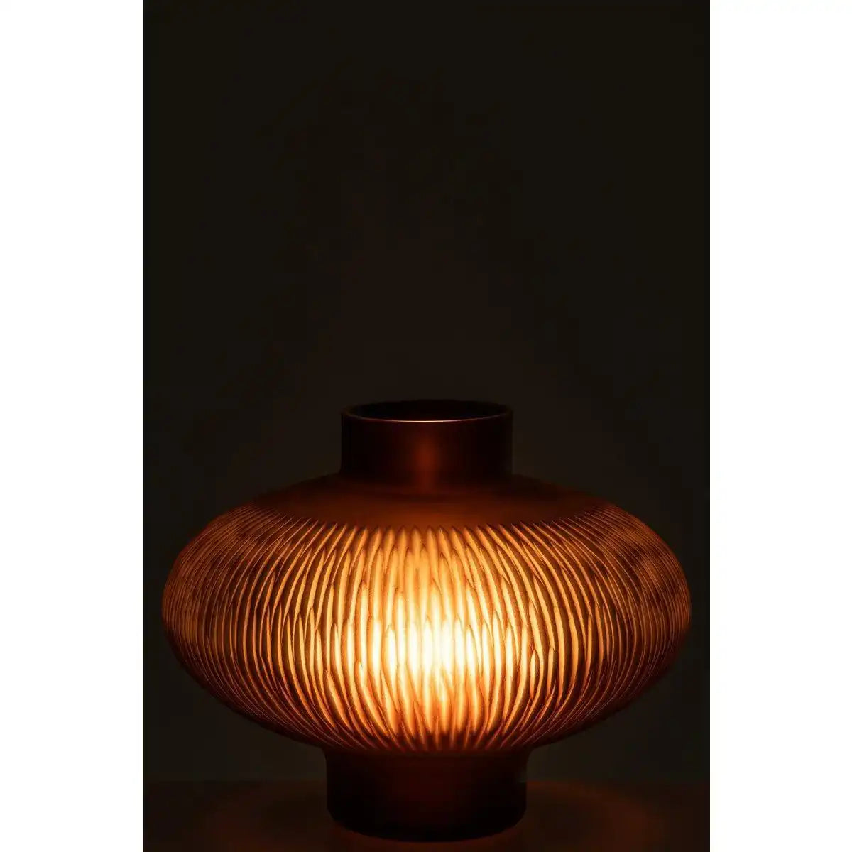 J-Line Vase Stripe Ball Low - Glas - Braun - HomeDesign Knaus
