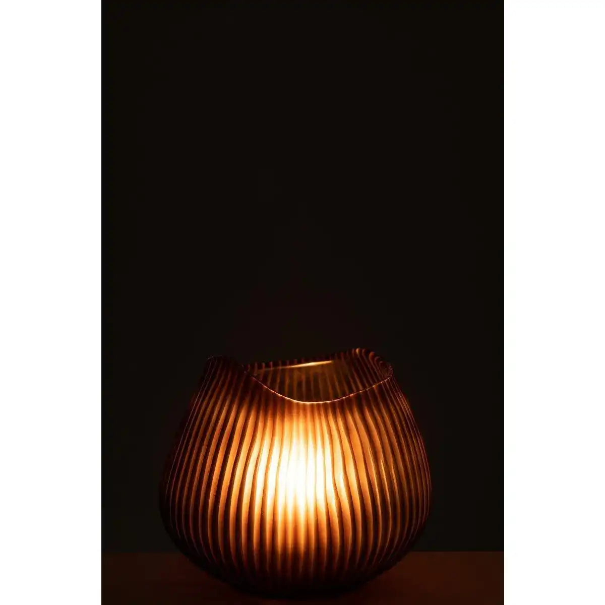 J-Line Vase Stripe - Glas - Braun - klein - HomeDesign Knaus