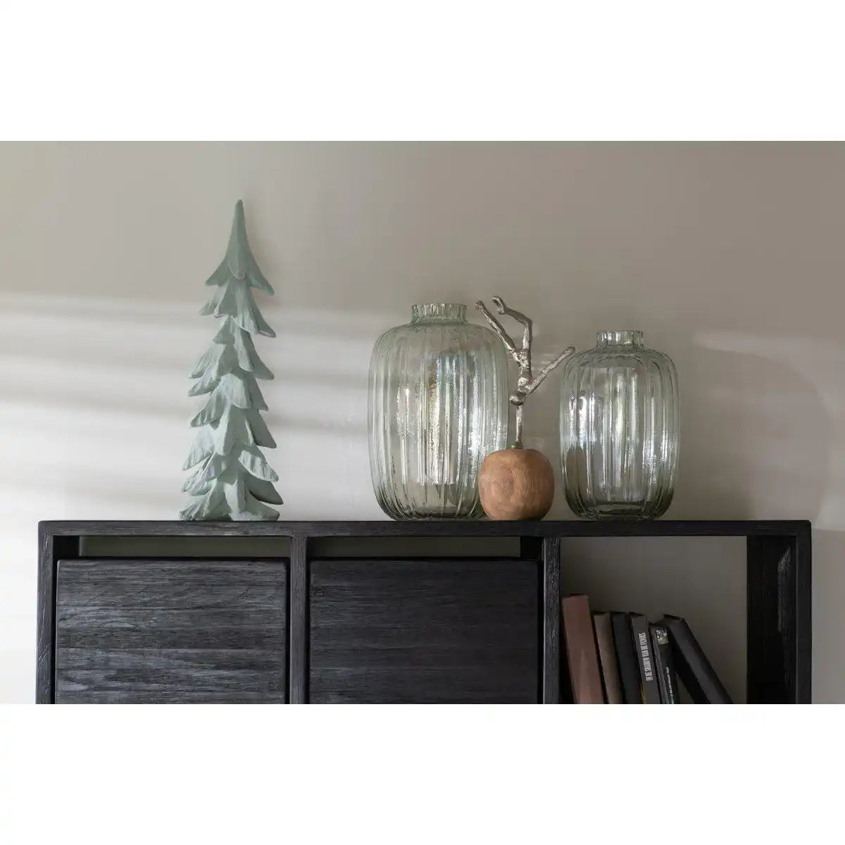 J-Line Vase Stripes - Glas - Grün - Mittelgroß - HomeDesign Knaus