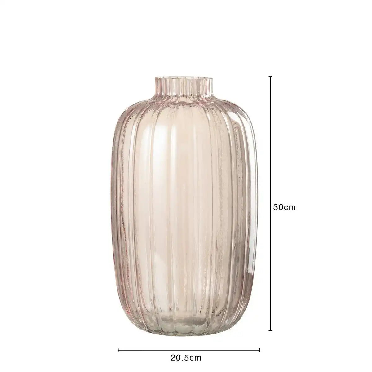 J-Line Vase Stripes – Glas – rosa – groß - HomeDesign Knaus