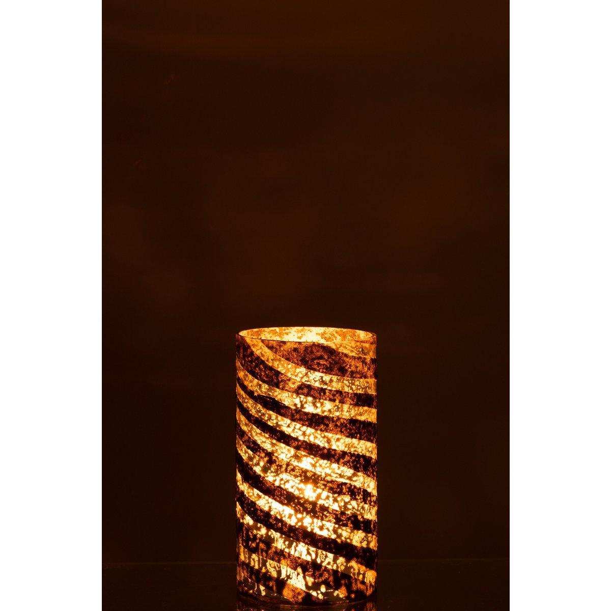 J-Line Vase Stripes Round - Glas - Silber - klein - 28,00 cm hoch - HomeDesign Knaus