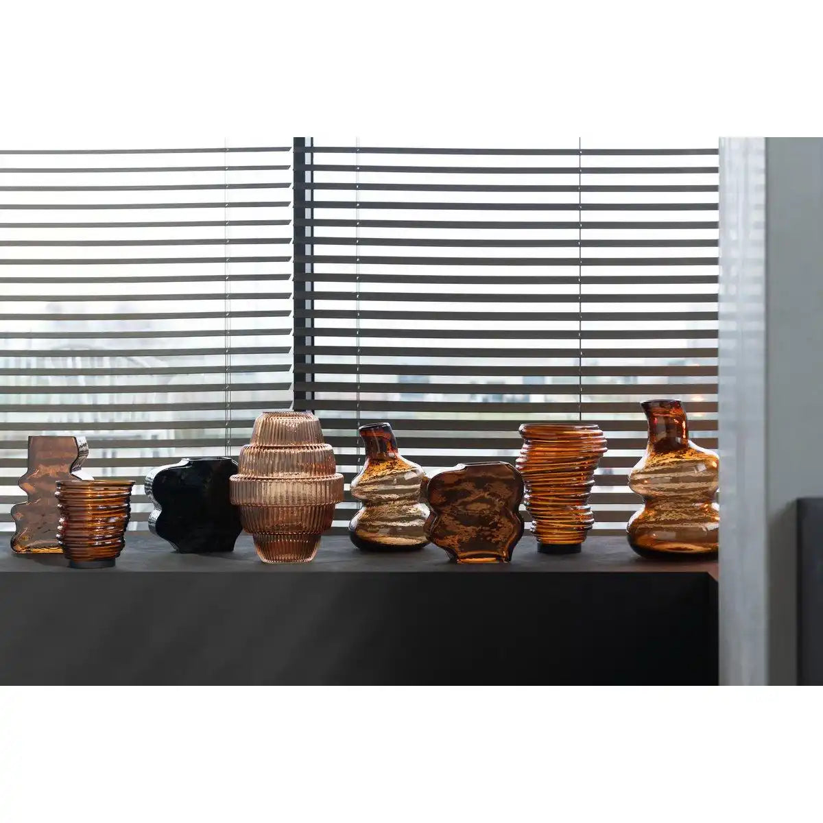J-Line Vase Tornado Glas Braun Groß - HomeDesign Knaus