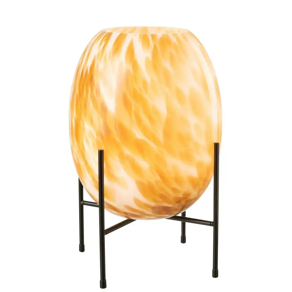 J-Line Vase + Vt Speckel – Glas – Weiß/Ocker - HomeDesign Knaus