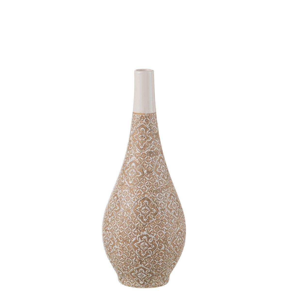 J-Line Vase Wabi Peer Porzellan Beige/Weiß - HomeDesign Knaus