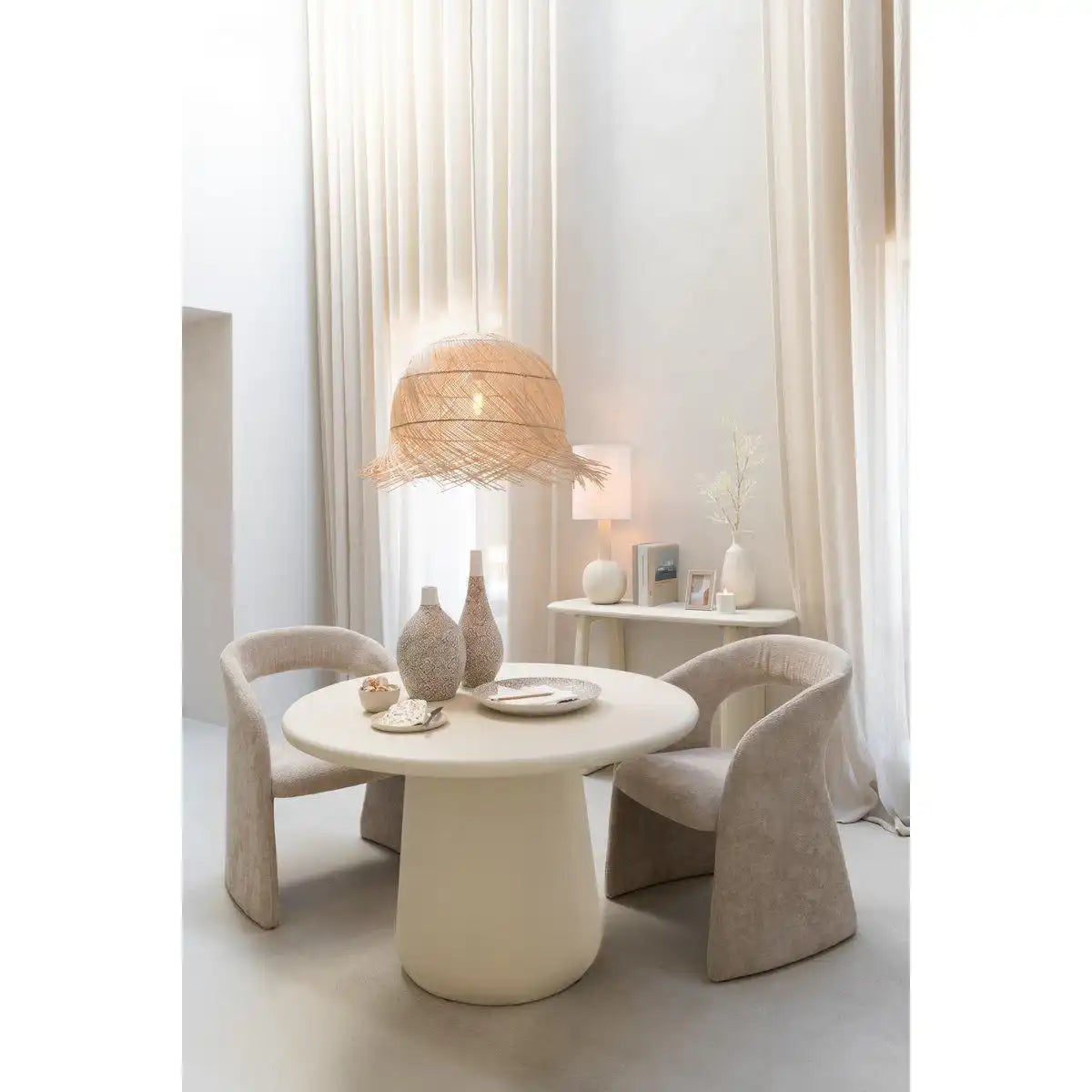 J-Line Vase Wabi Peer Porzellan Beige/Weiß - HomeDesign Knaus