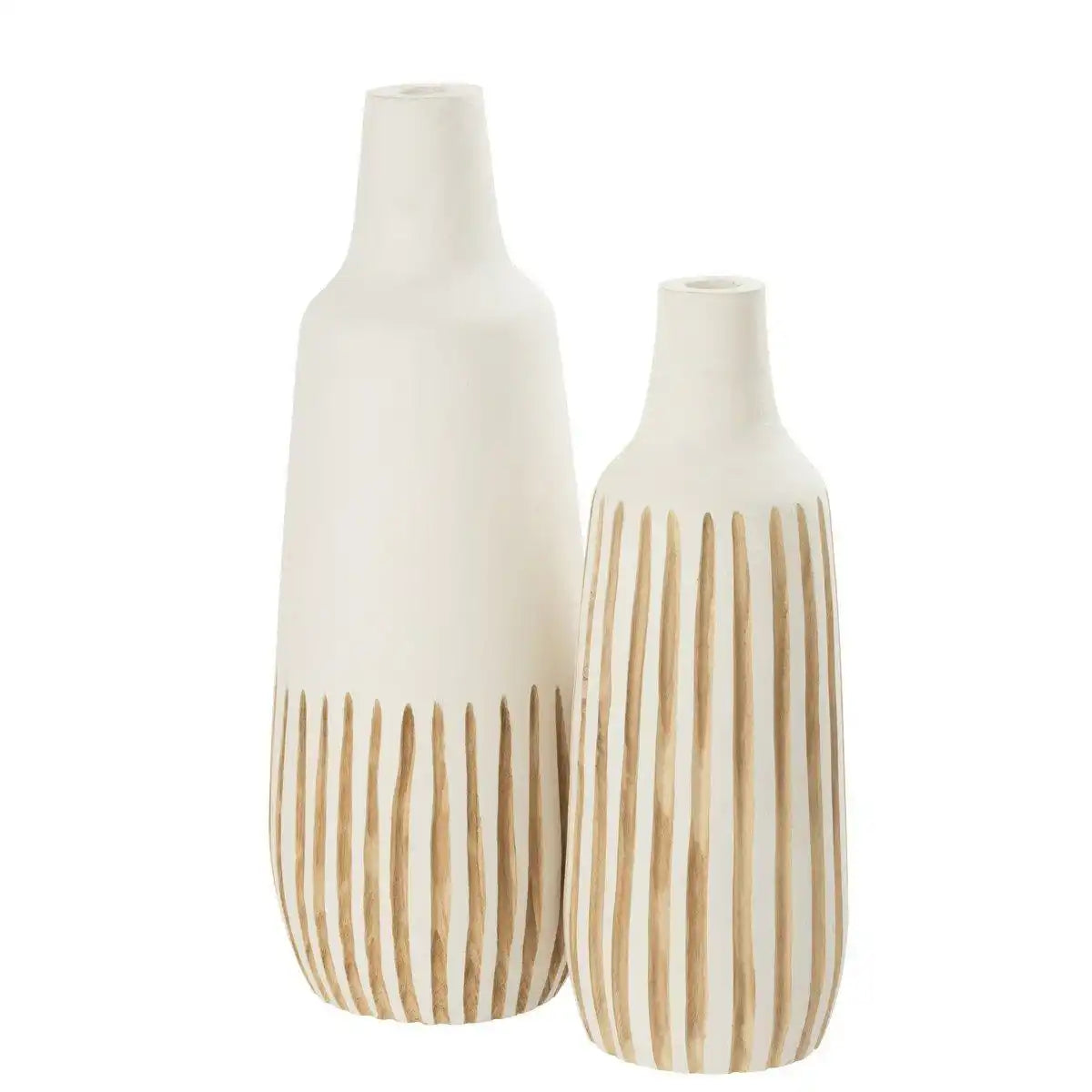J-Line Vase Ying – Holz – Weiß – groß – 56,00 cm hoch - HomeDesign Knaus