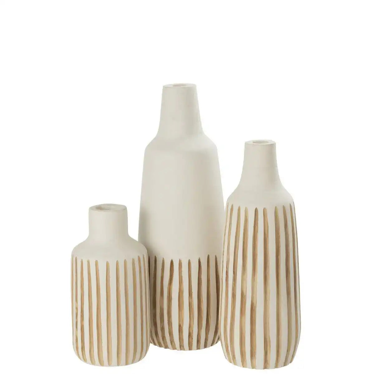 J-Line Vase Ying – Holz – Weiß – groß – 56,00 cm hoch - HomeDesign Knaus