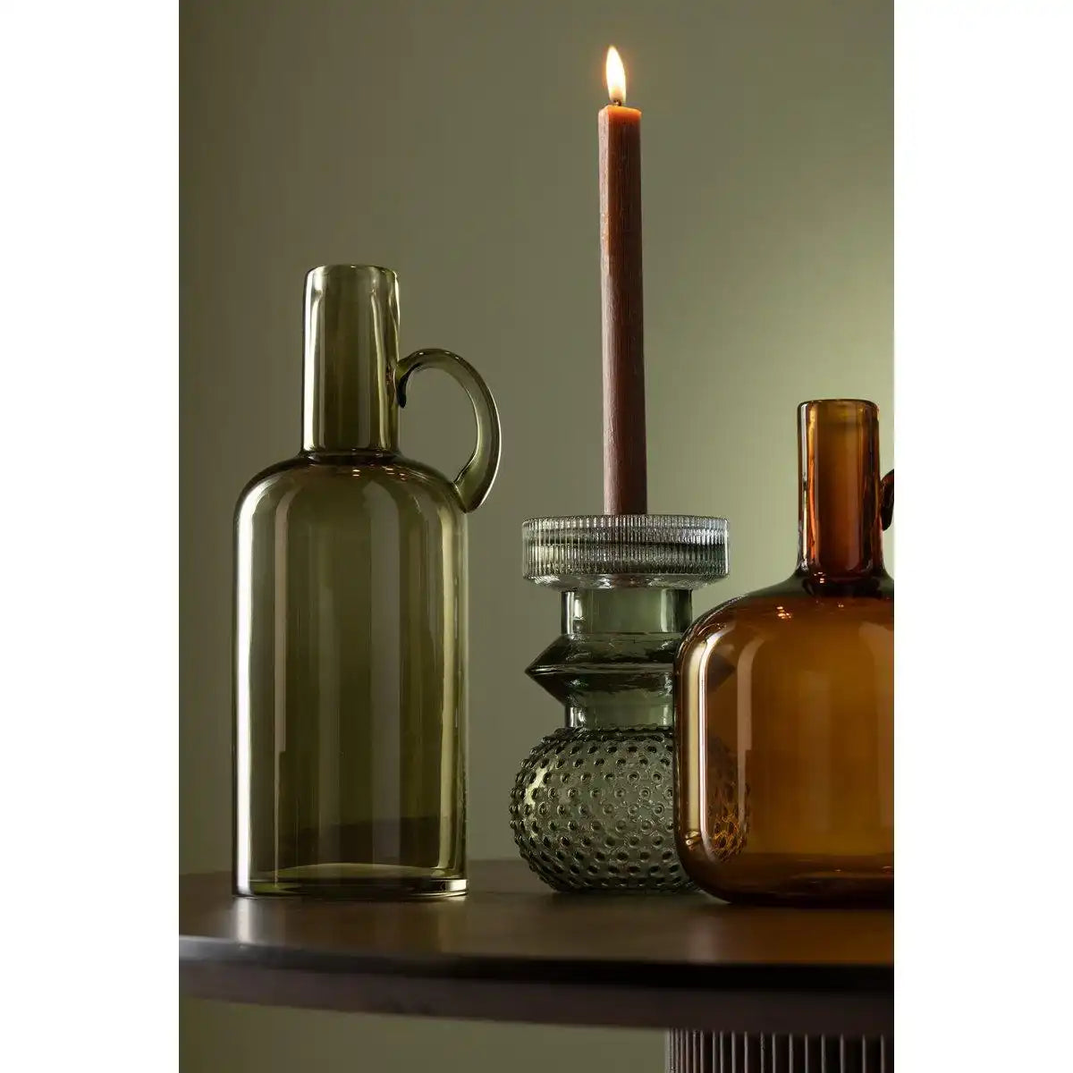 J-Line Vase Zylinder 1 Griff Glas Grün - HomeDesign Knaus