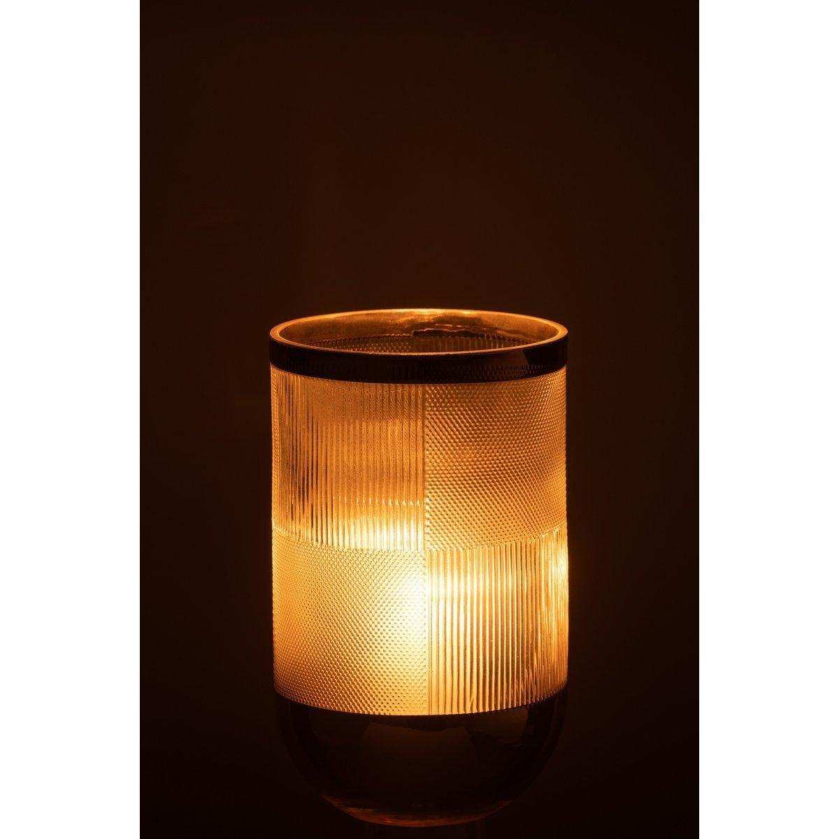 J-Line Vase Zylindermotiv - Glas - transparent/gold - klein - HomeDesign Knaus