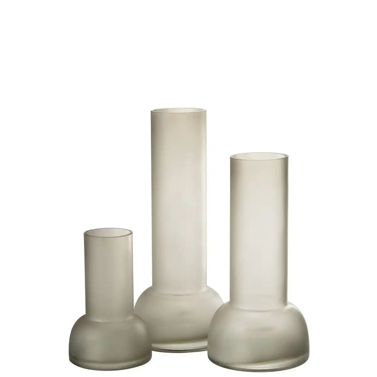 J-Line Vase/Kerzenständer Yara Glas Greige Groß - HomeDesign Knaus