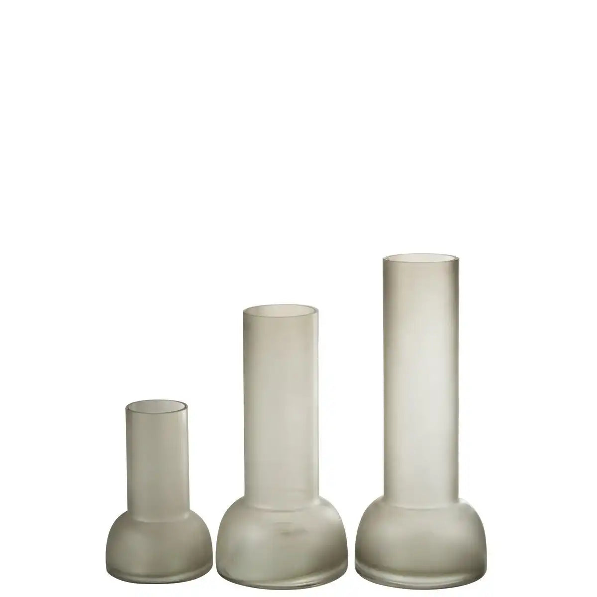 J-Line Vase/Kerzenständer Yara Glas Greige Groß - HomeDesign Knaus