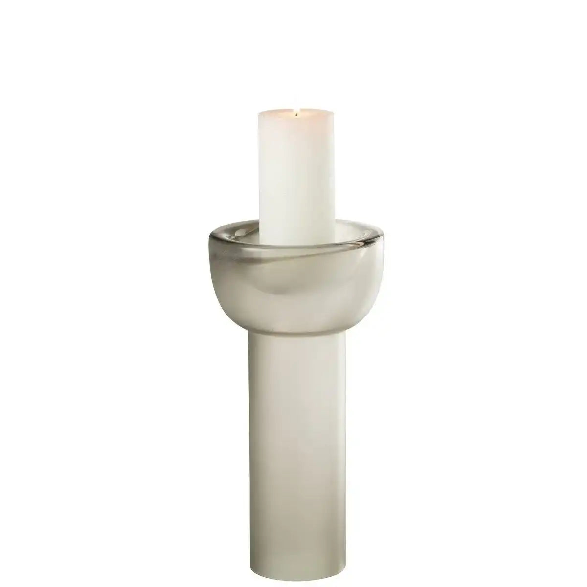 J-Line Vase/Kerzenständer Yara Glas Greige Medium - HomeDesign Knaus