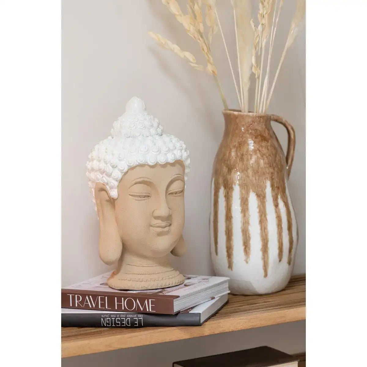J-Line Vasenfarbe Keramik Beige/Hellbraun - HomeDesign Knaus
