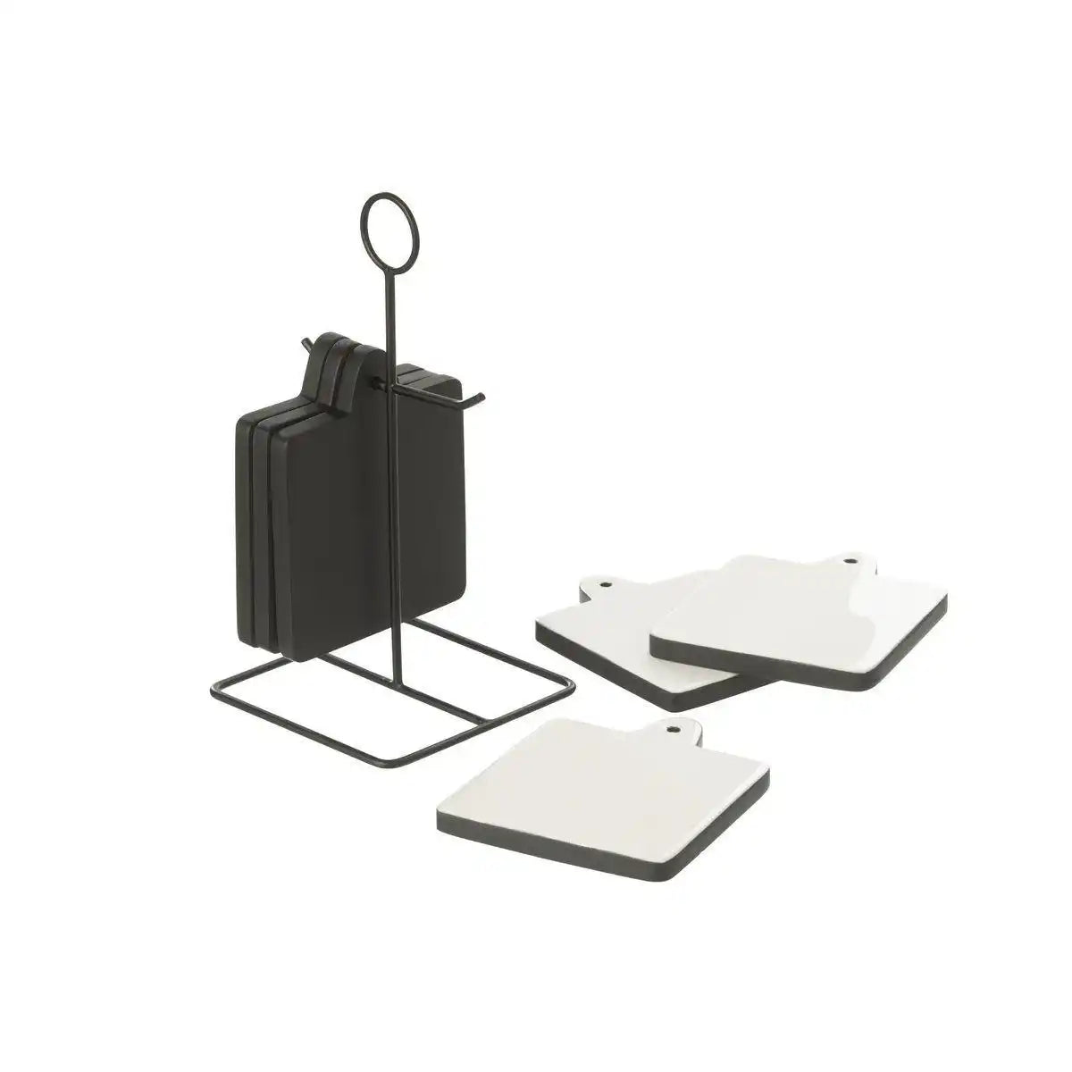 J-Line Vierkant-Unterteil – Holz – Schwarz/ Weiß - HomeDesign Knaus