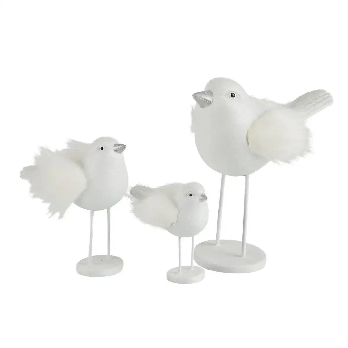 J-Line Vogel Poly/Imitationbont Weiß Groß - HomeDesign Knaus