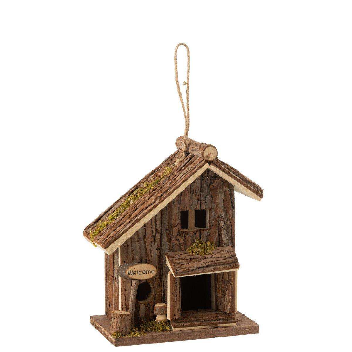 J-Line Vogelhaus Halbdach Fichtenholz Braun - HomeDesign Knaus