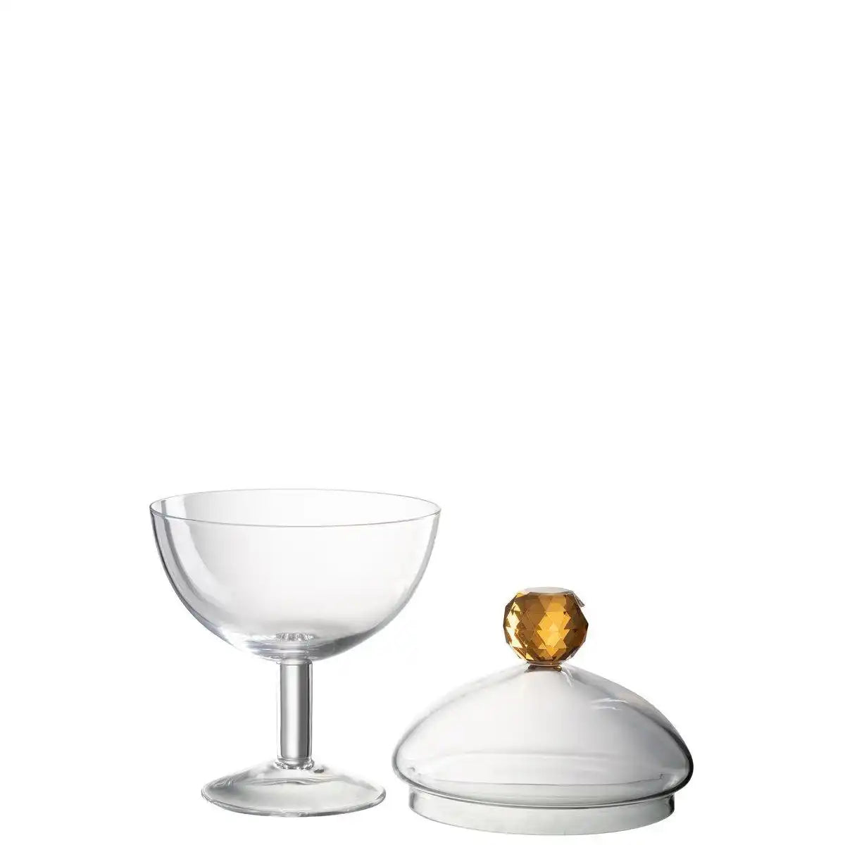 J-Line Vorratsdose Diamond Crystal Transparent/Light Orange Glass Large - HomeDesign Knaus
