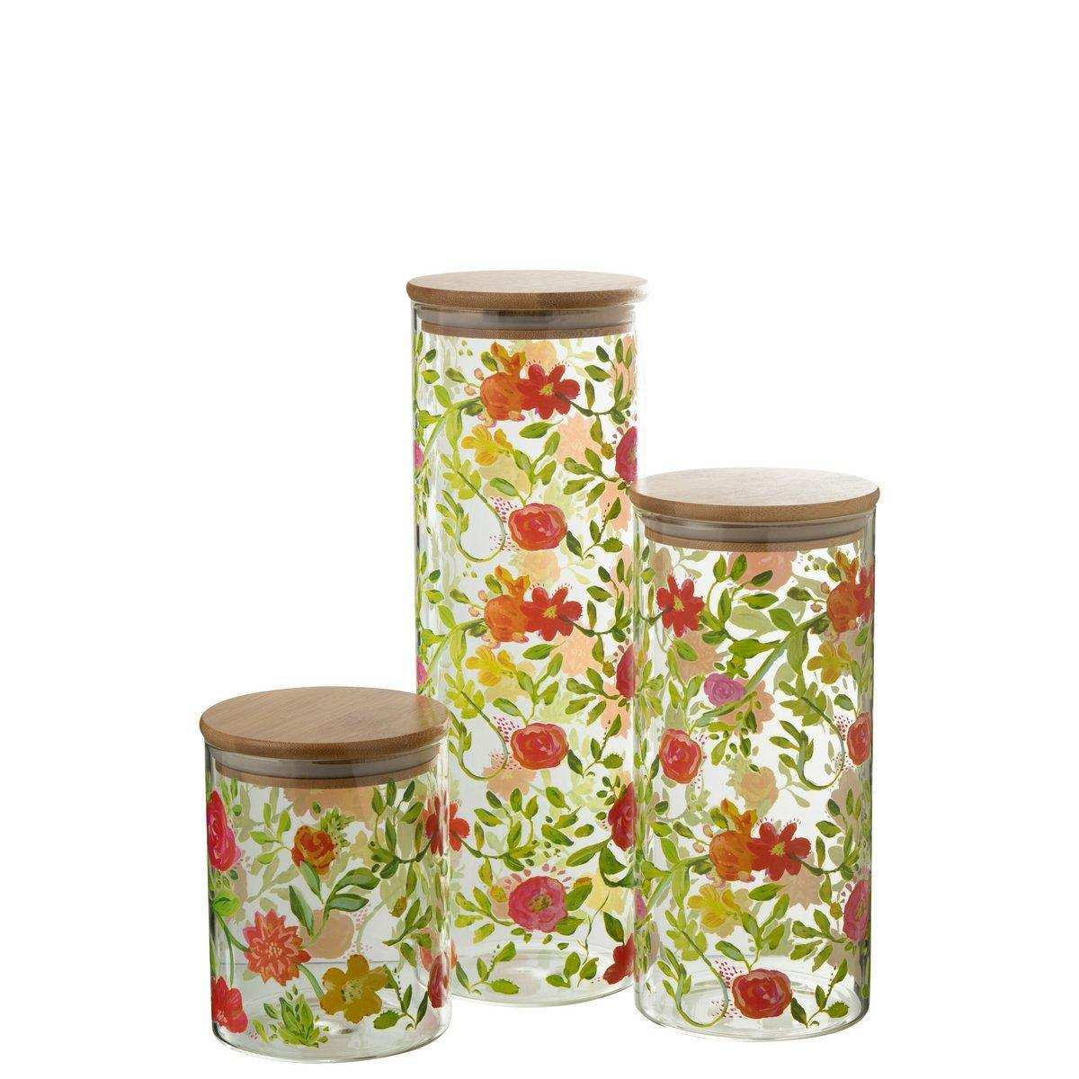 J-Line Vorratsglas Blumen Glasmischung groß - HomeDesign Knaus