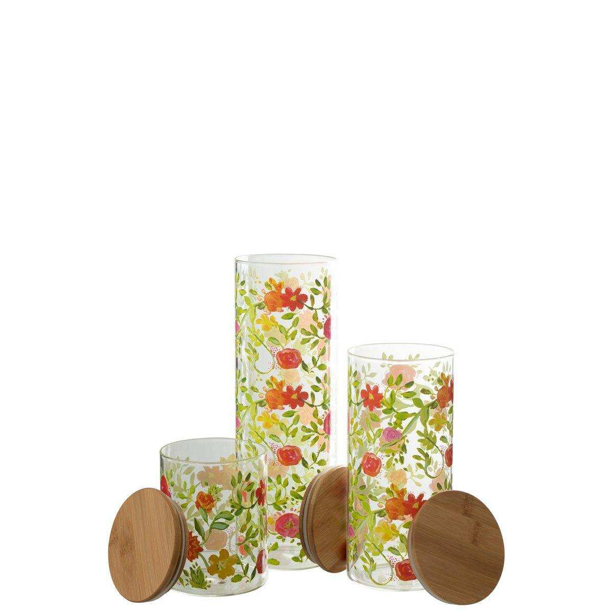 J-Line Vorratsglas Blumen Glasmischung groß - HomeDesign Knaus