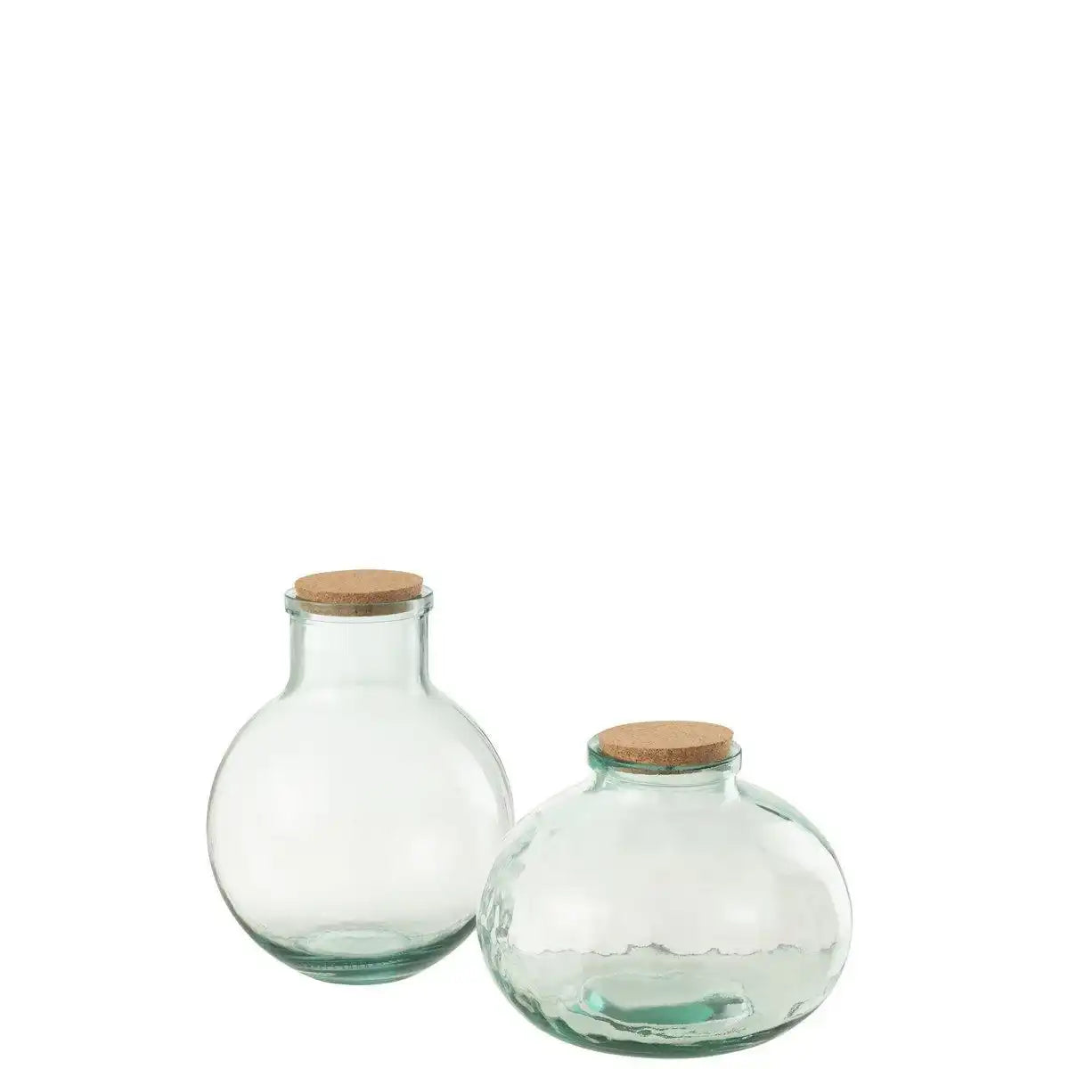 J-Line Vorratsglas, rund, Kork, recyceltes Glas, groß - HomeDesign Knaus
