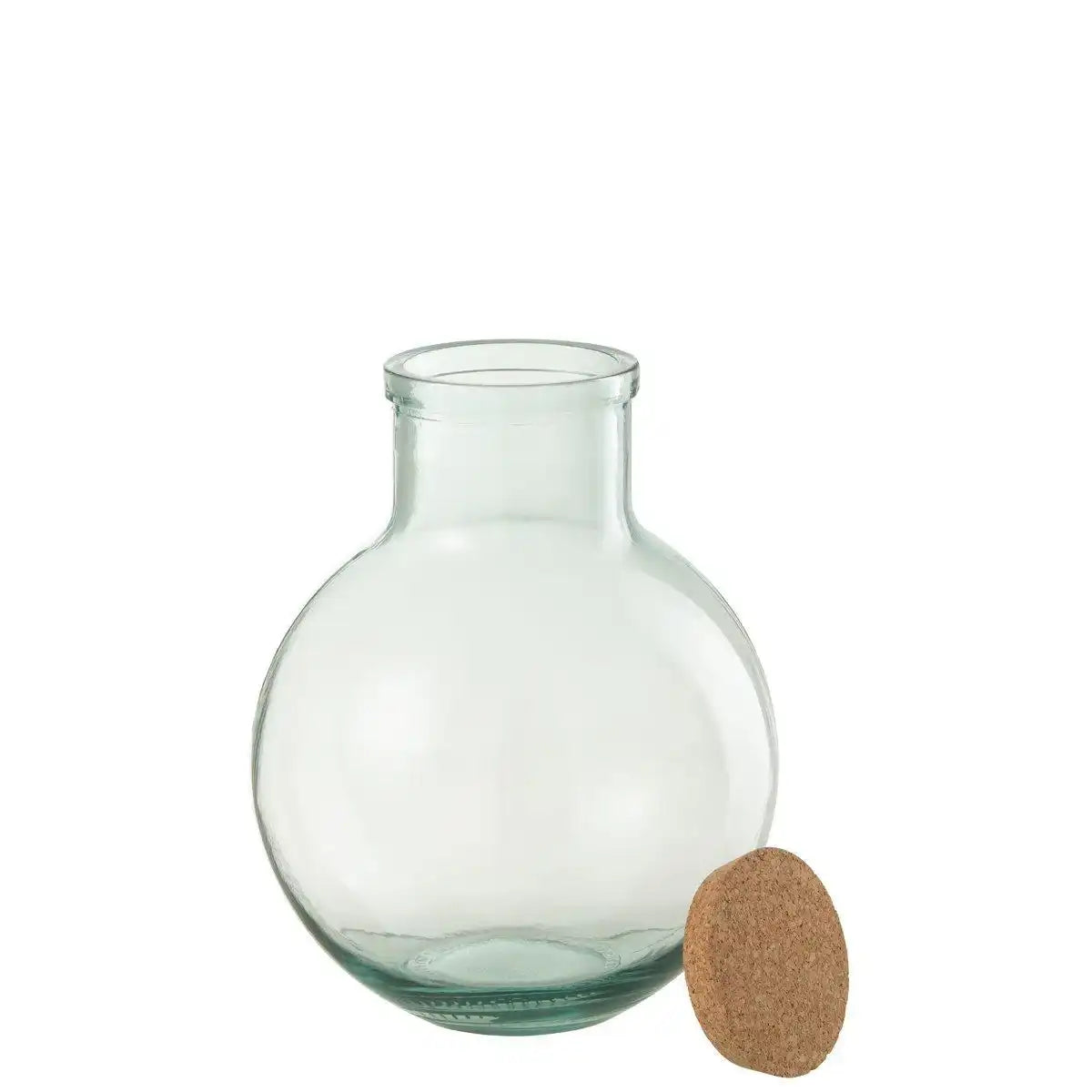 J-Line Vorratsglas, rund, Kork, recyceltes Glas, groß - HomeDesign Knaus