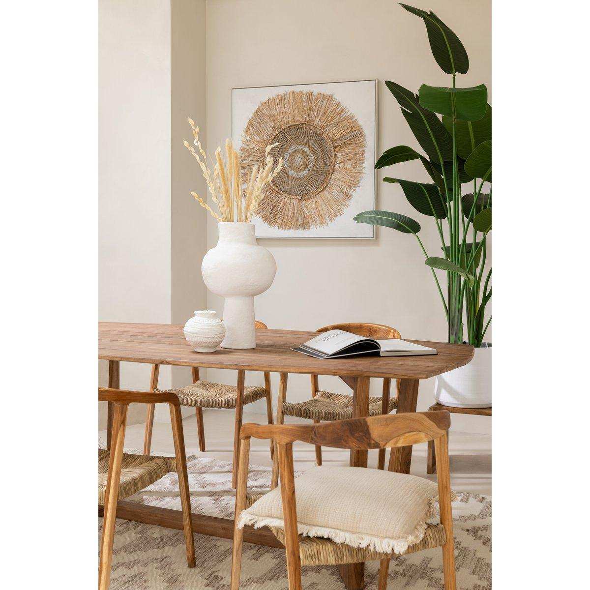 J-Line Wanddekoration Ibiza Circle – Leinwand/Farbe – Creme/Weiß – groß - HomeDesign Knaus