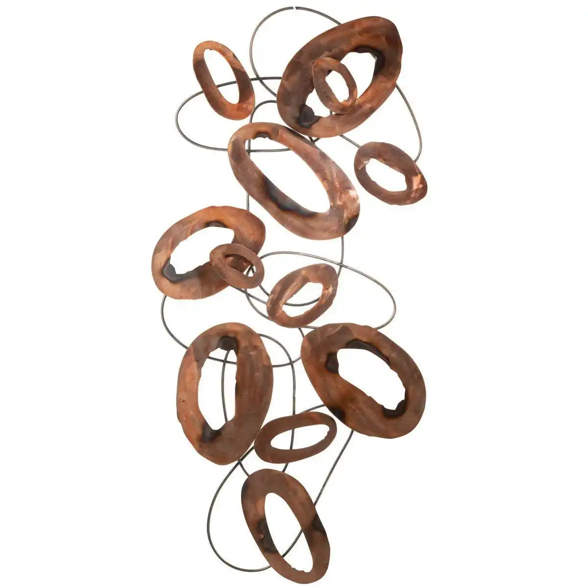 J-Line Wanddekoration Oval Stripes – Metall – Braun – groß - HomeDesign Knaus