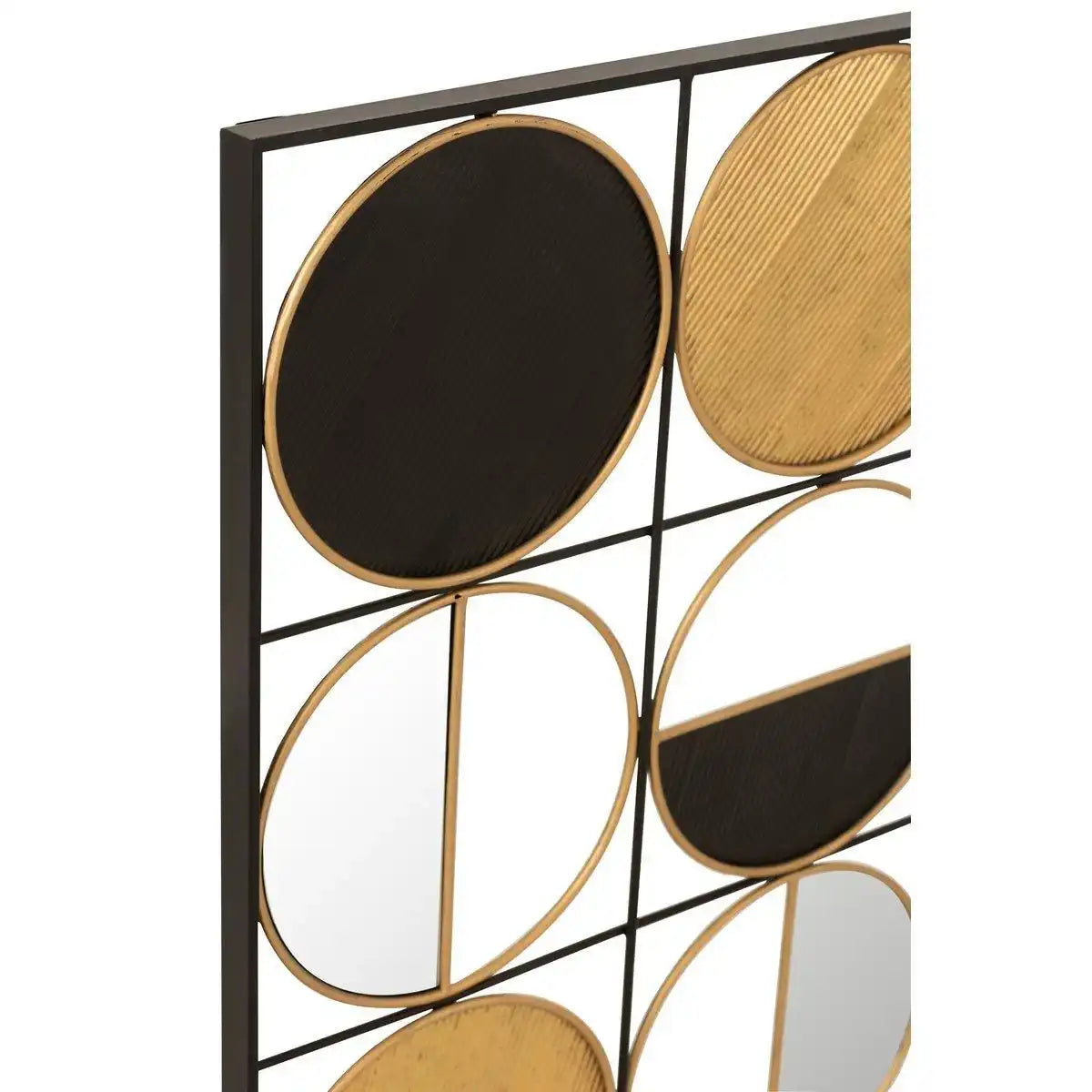 J-Line Wanddekoration Rounds – Eisen/Glas – Gold/Schwarz - HomeDesign Knaus