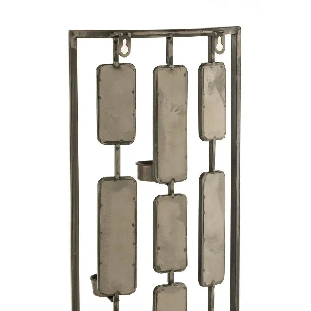 J-Line Wanddekoration Teelichthalter – Metall/Glas – Grau – klein - HomeDesign Knaus